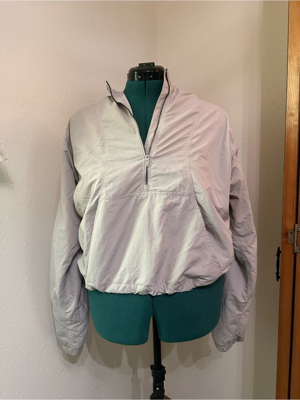 lululemon athletica Light Gray Half-Zip Bomber Jacket